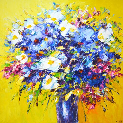 Yellow-blue/ Artist Irina Sidorovich di Arts Bound, Pittura in vendita su Singulart