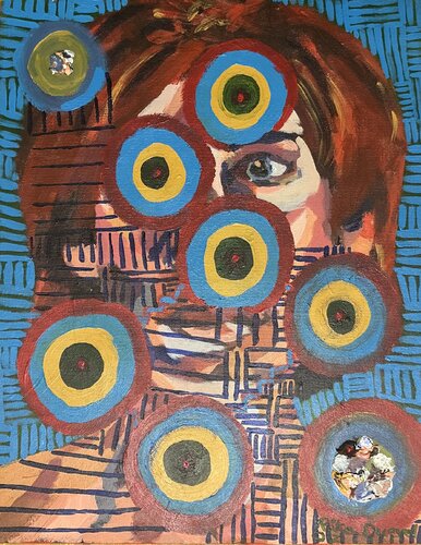 Red Patchwork di Rika Maja Duevel, Pittura in vendita su Singulart