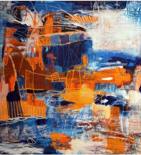 Blue & Orange #1 di Jemar Michael, Pittura in vendita su Singulart