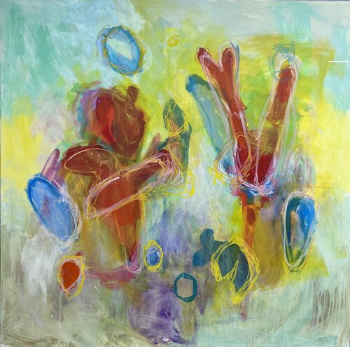 Himmelsgeister 1 van Birgit Richtzenhain, Schilderij te koop op Singulart