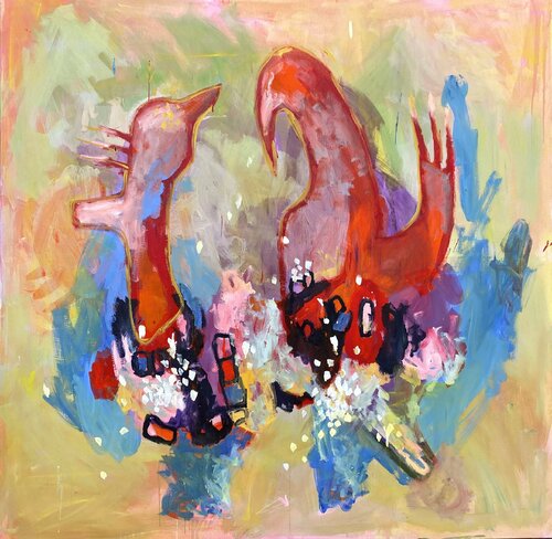 Feuervogel van Birgit Richtzenhain, Schilderij te koop op Singulart