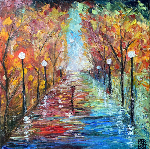 Rainy Fall di Nelli Herbst, Pittura in vendita su Singulart
