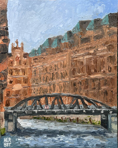 Speicherstadt par Nelli Herbst, Peinture en vente sur Singulart