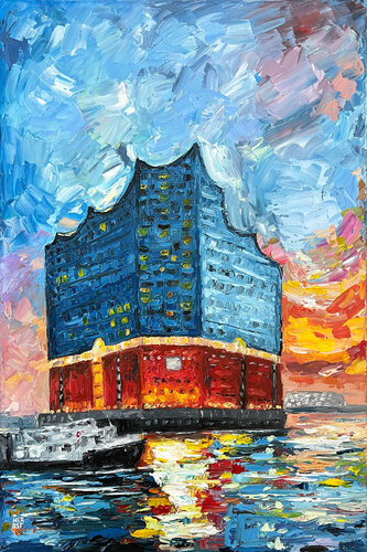 Elphi - Elbphilharmonie Hamburg par Nelli Herbst, Peinture en vente sur Singulart