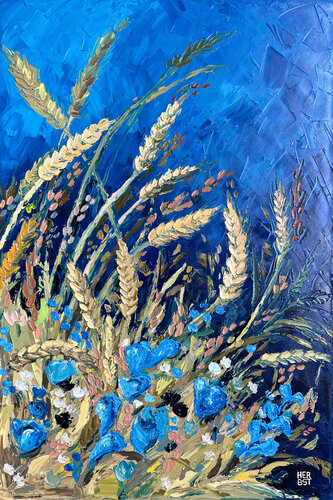 Cornflower par Nelli Herbst, Peinture en vente sur Singulart