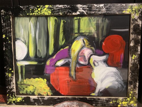 Sul divano in tranquillità von Francesca Romana Luzi, Malerei kaufen auf Singulart