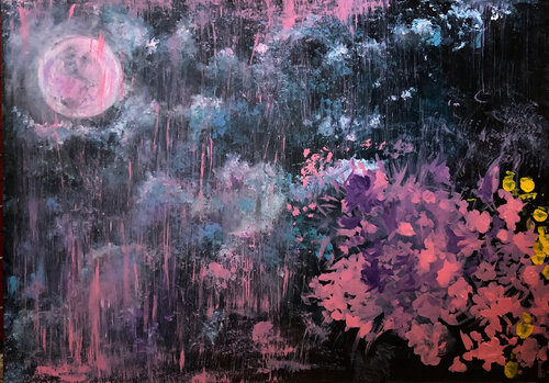 Pioggia rosa von Francesca Romana Luzi, Malerei kaufen auf Singulart