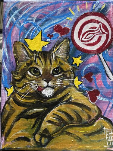 Tentazione felina by Francesca Romana Luzi, 油畫 for Sale on Singulart