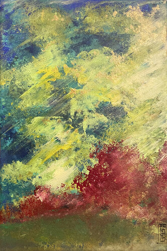 Dove il verde arde di Francesca Romana Luzi, Pittura in vendita su Singulart