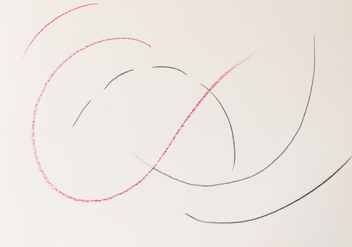 Leichtigkeit in rot und schwarz - ease in red and black van Prof. Dr. Silke Kettig, Werk op papier te koop op Singulart