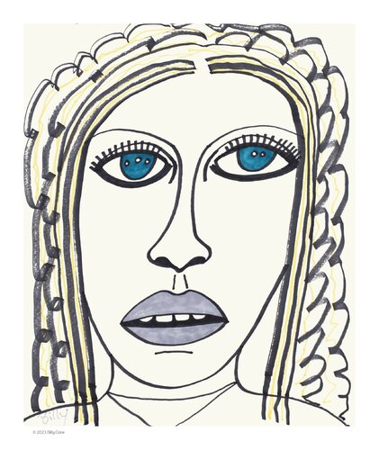 Blue Eyes van Billy Cone, Werk op papier te koop op Singulart