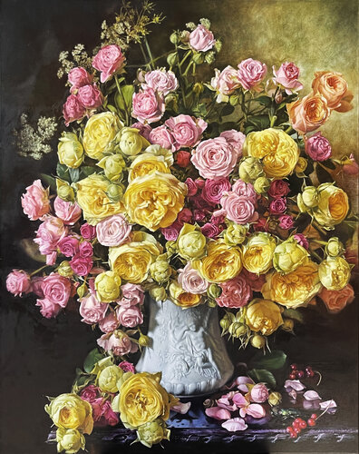 Still life with roses van Sumarokov Vladimir, Schilderij te koop op Singulart