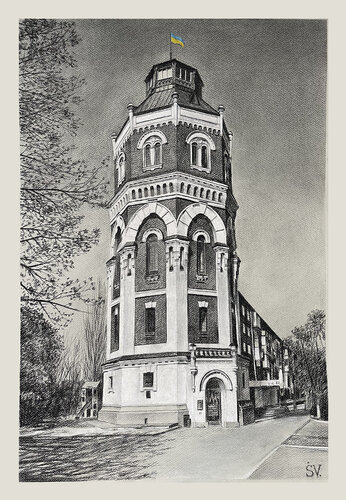 La Vieille Tour d’Eau de Marioupol di Sumarokov Vladimir, Disegno in vendita su Singulart