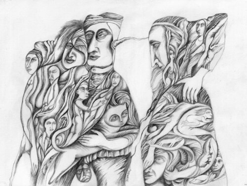 "Through Faces and Figures" von Igor Gorban, Zeichnungen kaufen auf Singulart