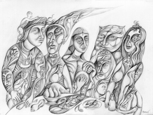The Banquet by Igor Gorban, 소묘 for Sale on Singulart