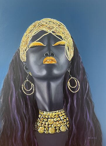 mujer con ojos cerrados van Martha Ariza (ARIZA OLÍ), Schilderij te koop op Singulart