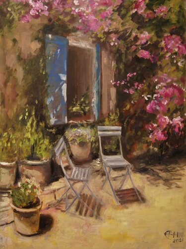 Window To The Garden, Provence van Ellen Fasthuber-Huemer, Schilderij te koop op Singulart