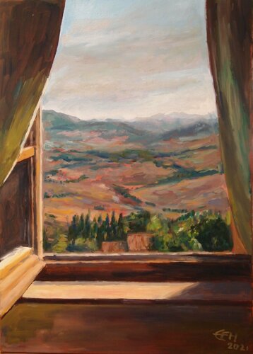 Nice View, Tuscany van Ellen Fasthuber-Huemer, Schilderij te koop op Singulart