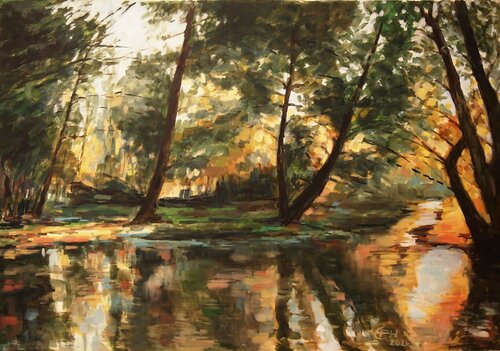 Autumn Lights von Ellen Fasthuber-Huemer, Malerei kaufen auf Singulart