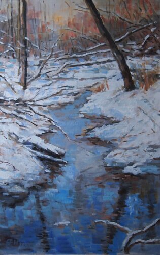 Sunset In Winter von Ellen Fasthuber-Huemer, Malerei kaufen auf Singulart