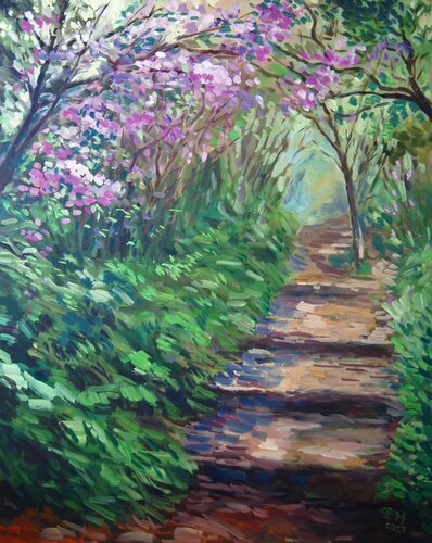Flower Path di Ellen Fasthuber-Huemer, Pittura in vendita su Singulart