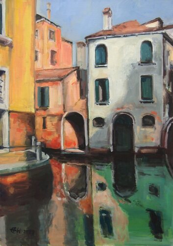 Quiet Corner In Venice van Ellen Fasthuber-Huemer, Schilderij te koop op Singulart