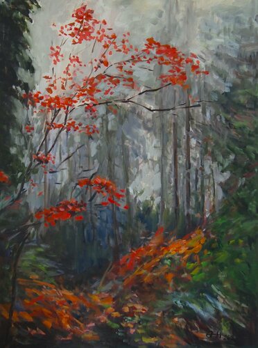 Red Leaves van Ellen Fasthuber-Huemer, Schilderij te koop op Singulart