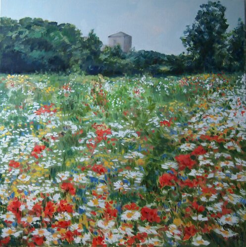 Sea Of Flowers von Ellen Fasthuber-Huemer, Malerei kaufen auf Singulart