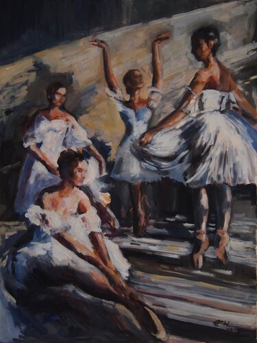 Ballerinas von Ellen Fasthuber-Huemer, Malerei kaufen auf Singulart