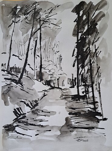 Forest Path von Ellen Fasthuber-Huemer, Malerei kaufen auf Singulart