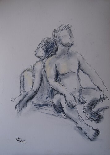 Young Couple van Ellen Fasthuber-Huemer, Tekening te koop op Singulart