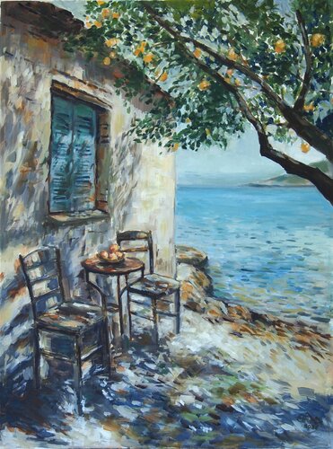 Down By The Sea par Ellen Fasthuber-Huemer, Peinture en vente sur Singulart
