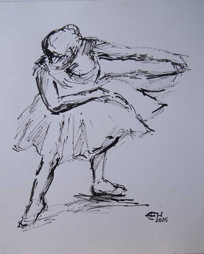 Ballerina 2, nach Degas von Ellen Fasthuber-Huemer, Werk auf Papier kaufen auf Singulart