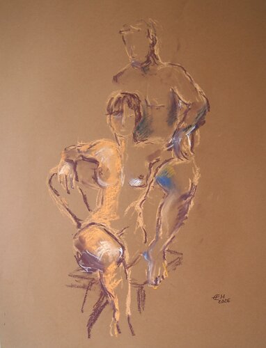 Young Couple Nr. 2 by Ellen Fasthuber-Huemer, デッサン for Sale on Singulart