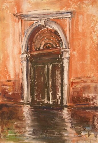 On The Way In Venice 2019, Old Door di Ellen Fasthuber-Huemer, Disegno in vendita su Singulart