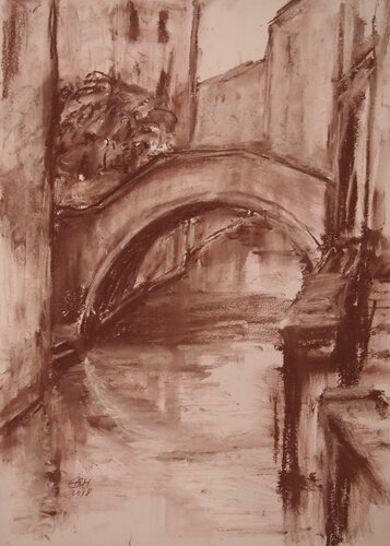On The Way In Venice Nr. 5 par Ellen Fasthuber-Huemer, Dessin en vente sur Singulart