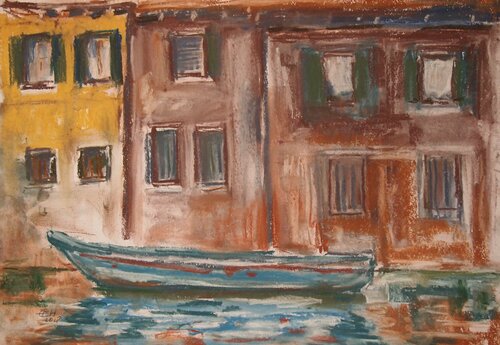On The Way In Venice par Ellen Fasthuber-Huemer, Dessin en vente sur Singulart