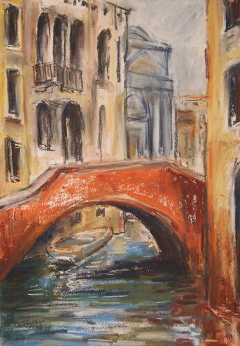 On The Way In Venice 2019, Bridge di Ellen Fasthuber-Huemer, Disegno in vendita su Singulart