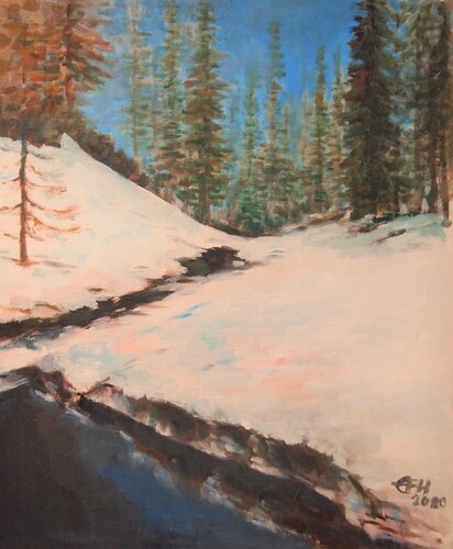 Last Snow von Ellen Fasthuber-Huemer, Malerei kaufen auf Singulart