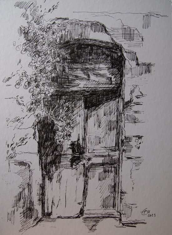 Old Door With Flowers Ellen Fasthuber-Huemer