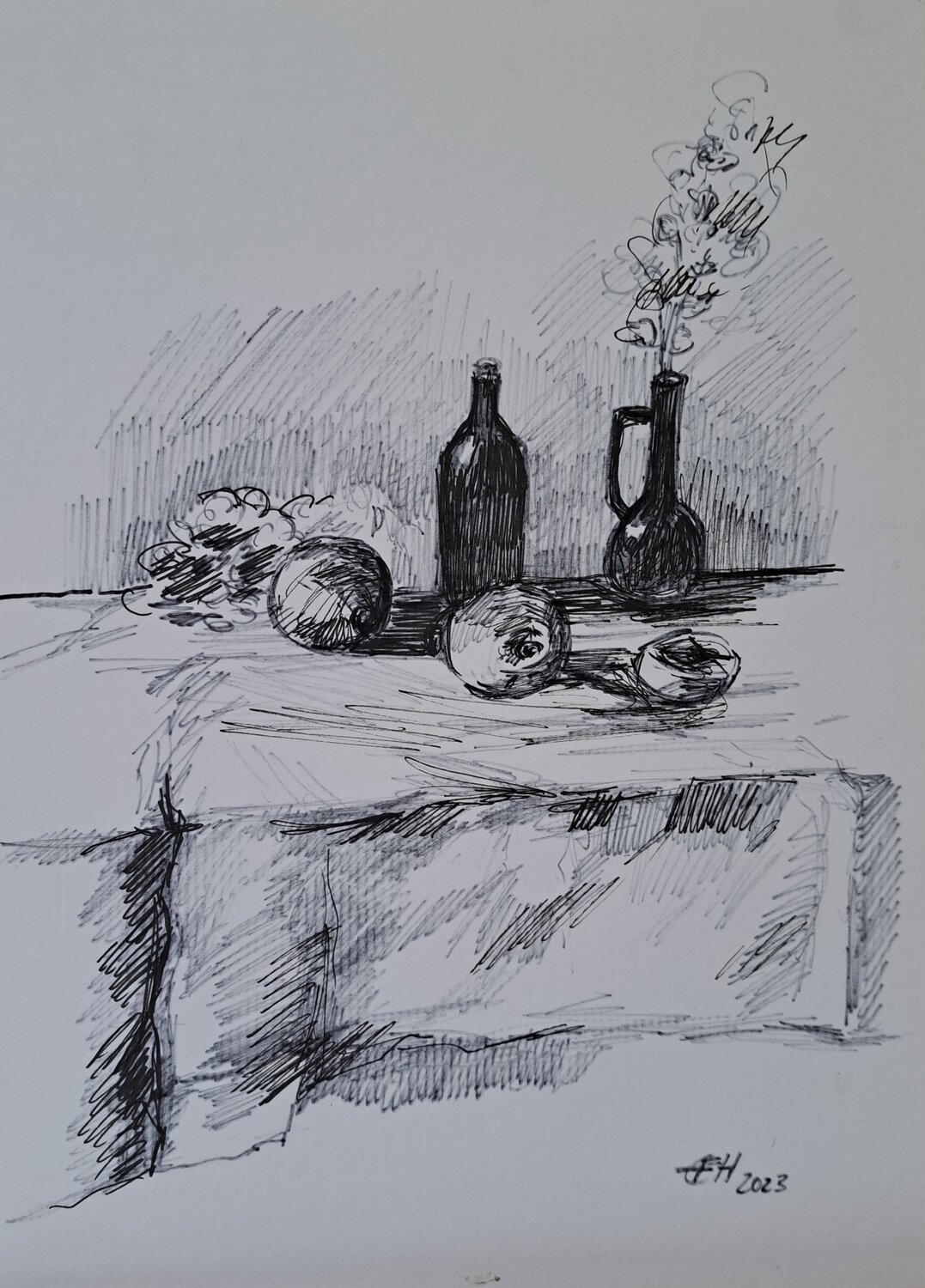 Still Life With A Bottle Ellen Fasthuber-Huemer