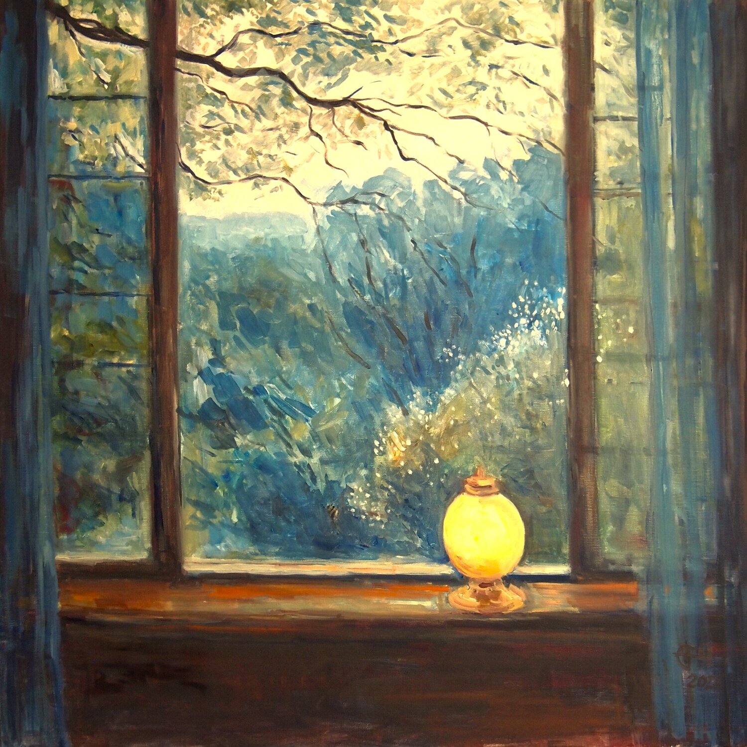 The Lamp Ellen Fasthuber-Huemer Originalgemälde zu verkaufen