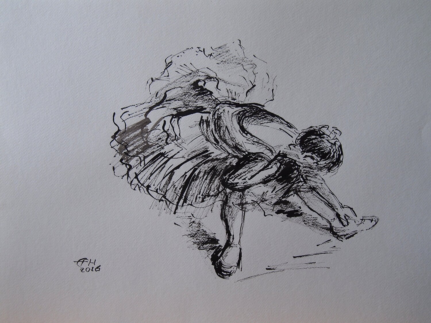 Ballerina 1, nach Degas Ellen Fasthuber-Huemer Werk auf Papier zu verkaufen