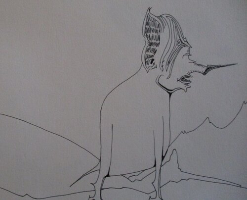 Fanciful  Animal #4. van Ben Hotchkiss, Werk op papier te koop op Singulart