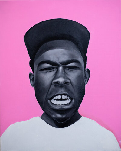 Flower Boy - Tyler The Creator - Oil Portrait von Aylin Kilig, Malerei kaufen auf Singulart