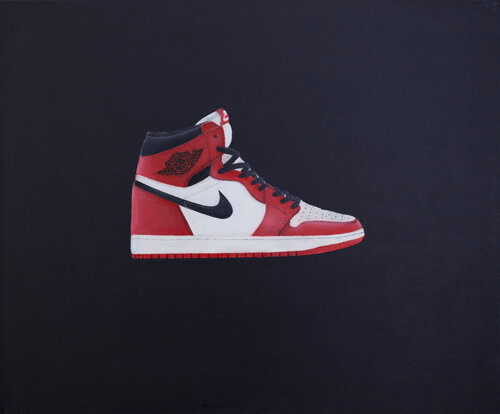 Air Jordan 1 'Chicago' Oil on Canas di Aylin Kilig, Pittura in vendita su Singulart
