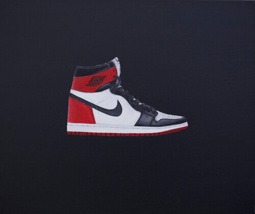 Air Jordan 1 'Black Toe' Oil on Canas di Aylin Kilig, Pittura in vendita su Singulart