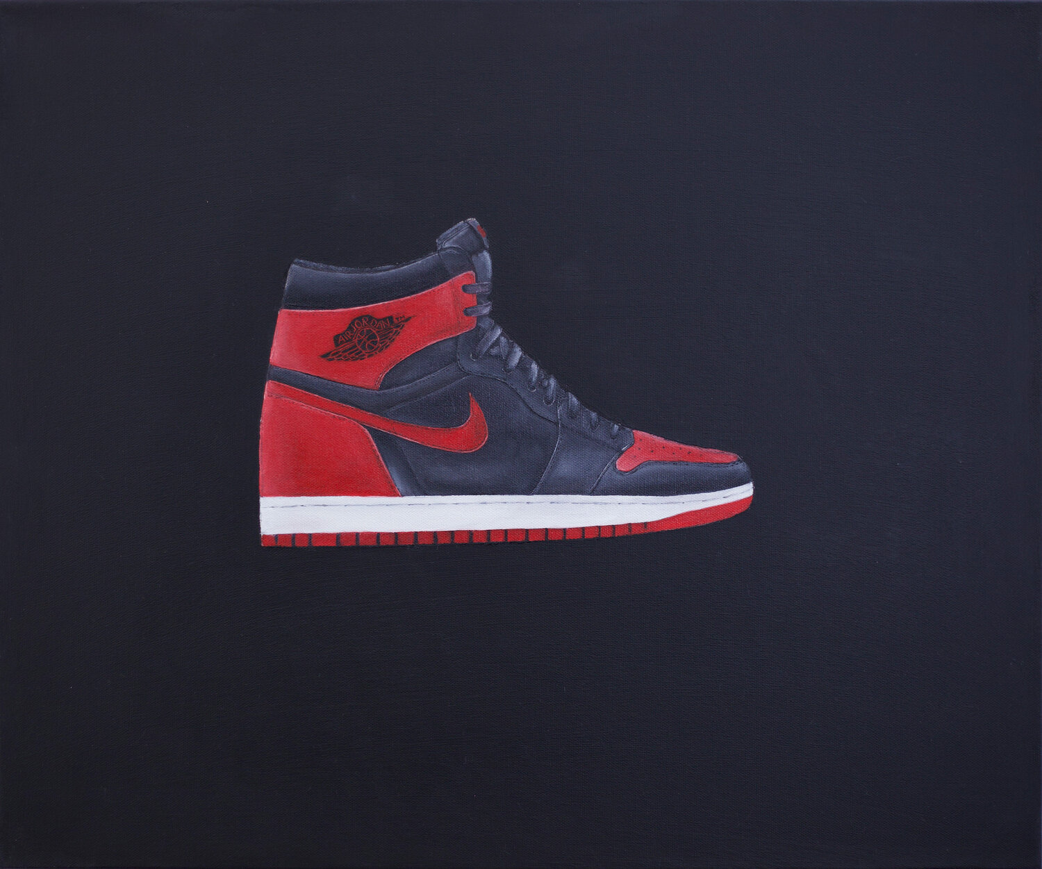 Air Jordan 1 'Banned' Oil on Canas Aylin Kilig Originalgemälde zu verkaufen