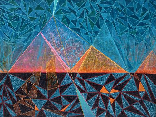 Magical Pyramids van Leen Fine Art, Schilderij te koop op Singulart