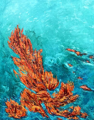 Orange Coral von Leen Fine Art, Malerei kaufen auf Singulart